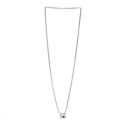David Yurman Sterling Silver 18K Yellow Gold Diamond Quatrefoil Pendant Necklace 3 of 6