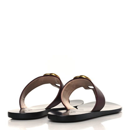 Gucci Calfskin GG Marmont Thong Sandals 38.5 Vintage Bordeaux 4 of 7