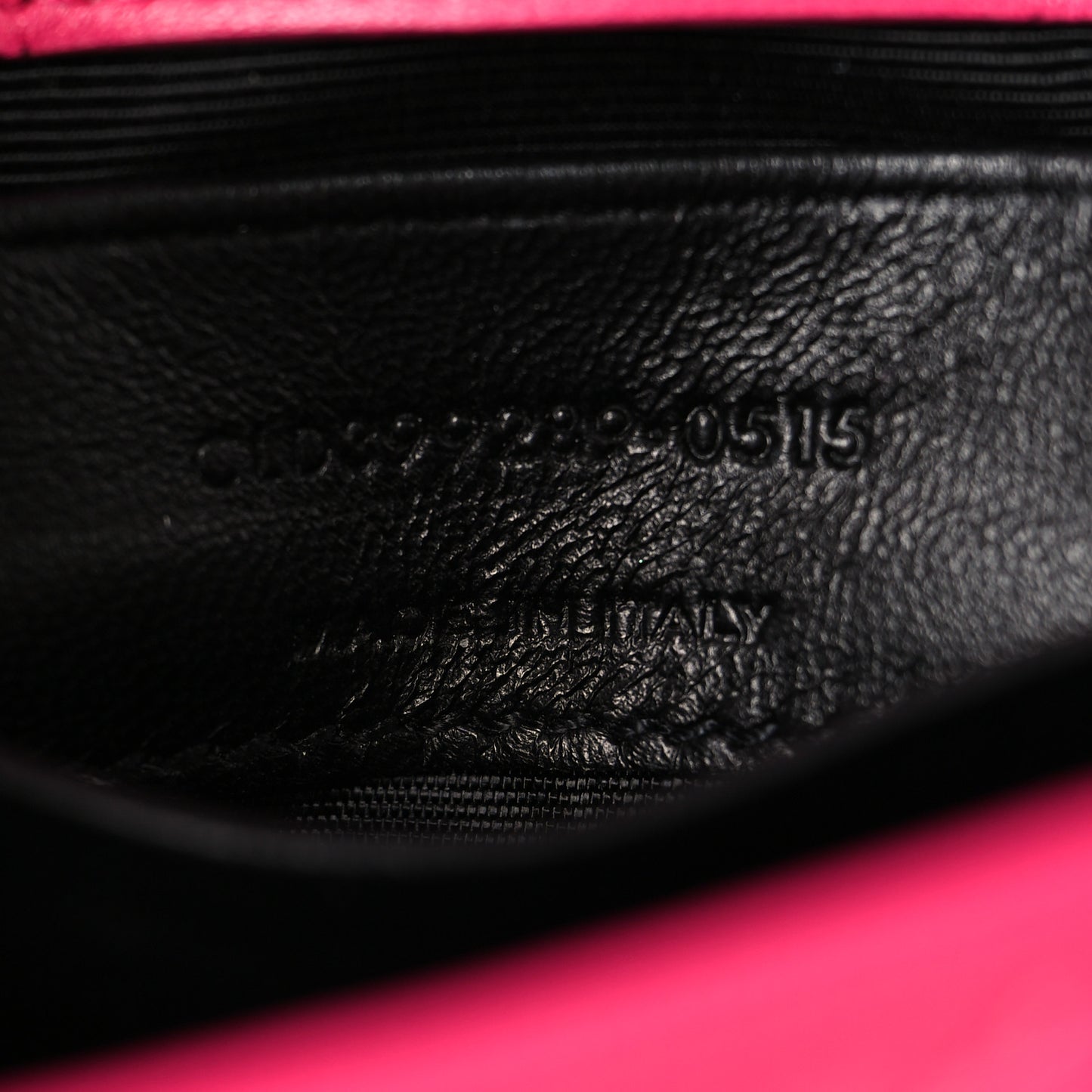 Calfskin Matelasse Chevron Classic Monogram Baby Chain Bag Fuchsia
