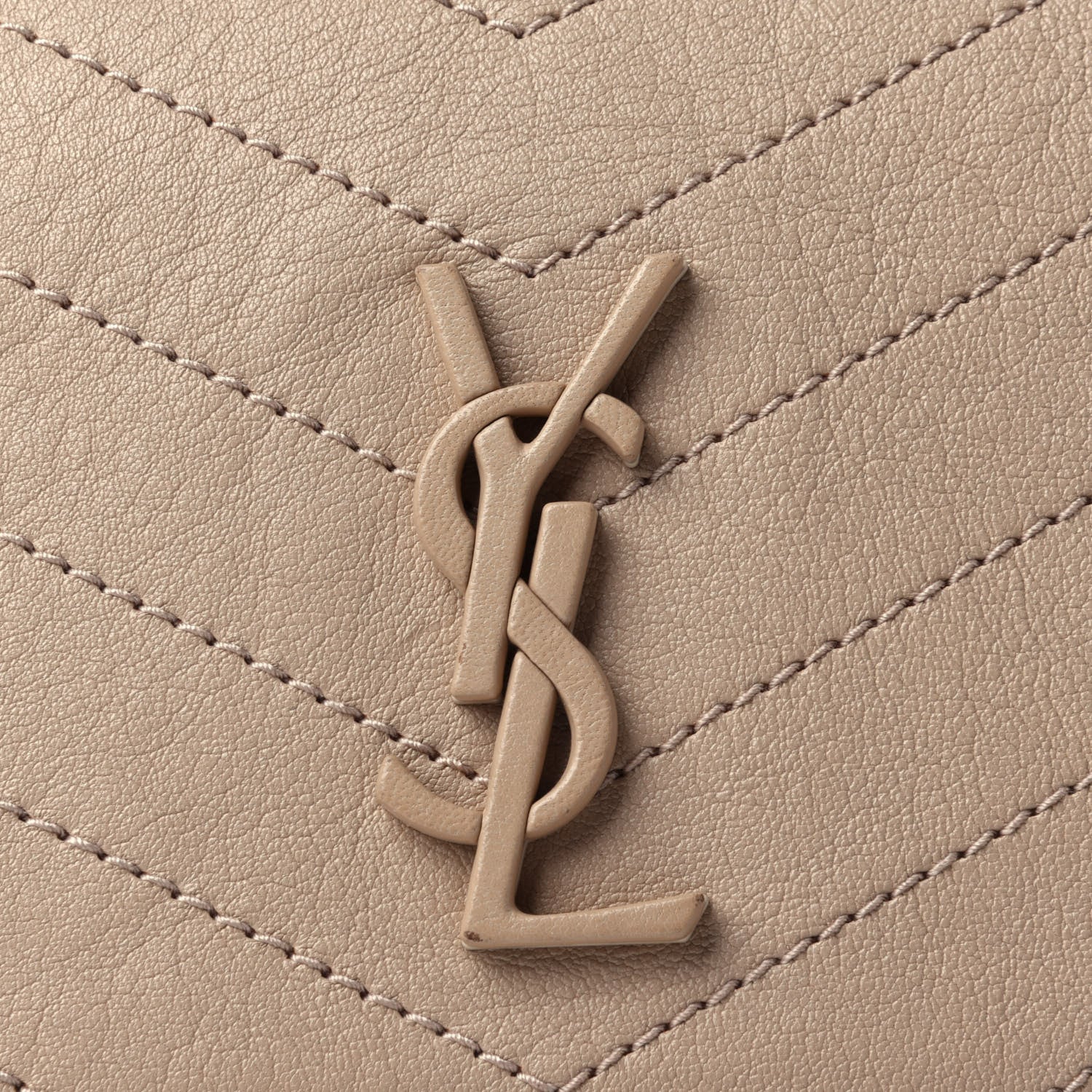 Saint Laurent Vintage Lambskin Chevron Monogram Medium Nolita Light Taupe 4 of 4