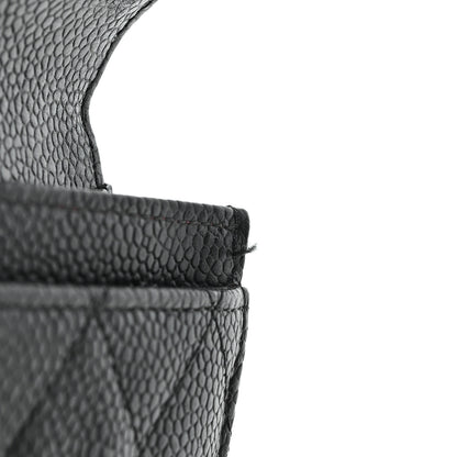 Chanel Caviar Quilted Flap Card Holder Wallet Black 9 of 9