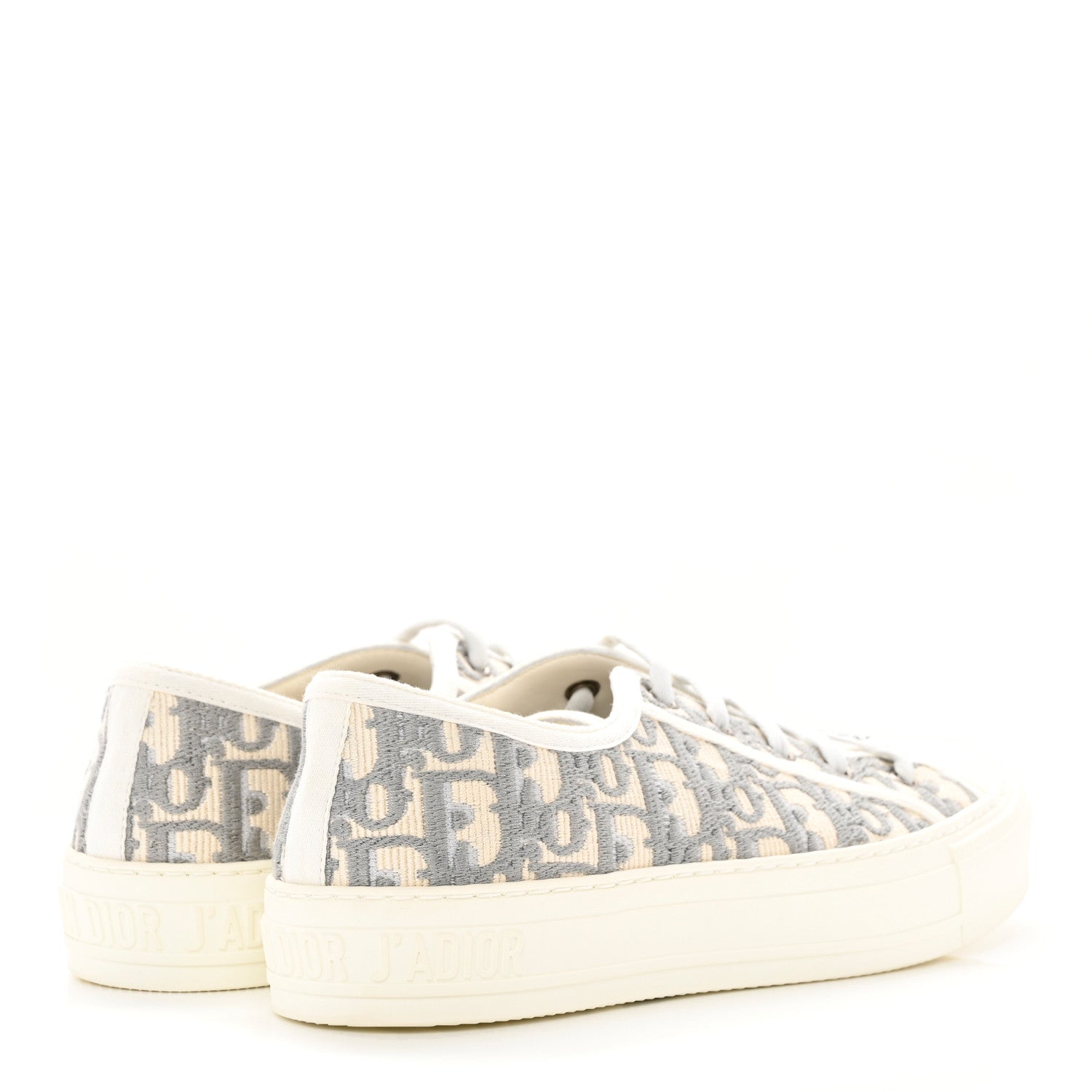Christian Dior Canvas Oblique Walk'N'Dior Low Top Sneakers 38 Grey Stone 4 of 15