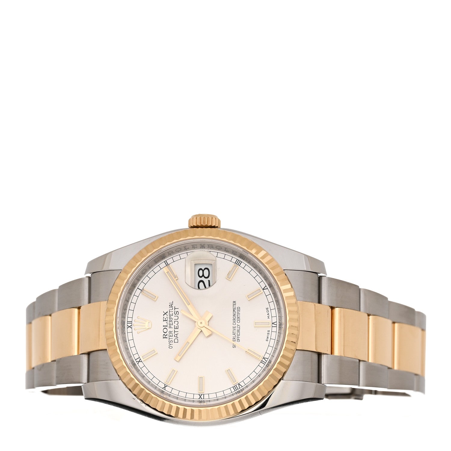 Rolex Stainless Steel 18K Yellow Gold 36mm Oyster Perpetual Datejust Watch Silver 116233 2 of 5