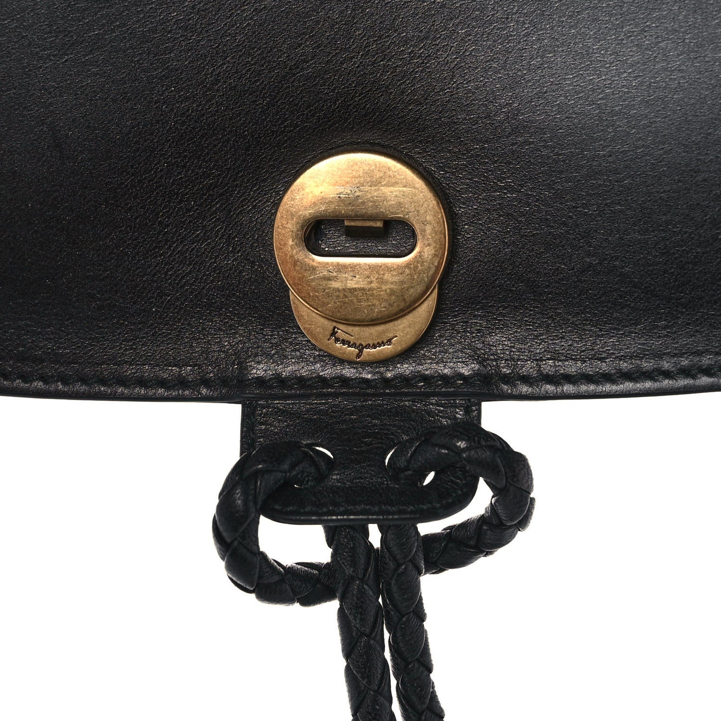 Calfskin Whipstitch Kamelia Shoulder Bag Black