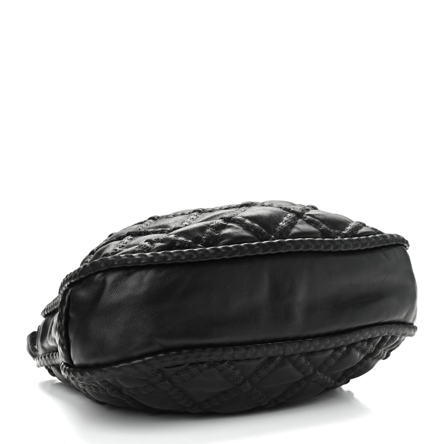 Quilted Lambskin Hidden Chain Hobo Black