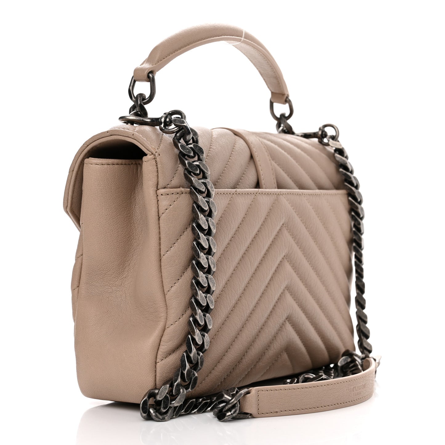 Sheepskin Matelasse Chevron Monogram Medium College Bag Rose Antic