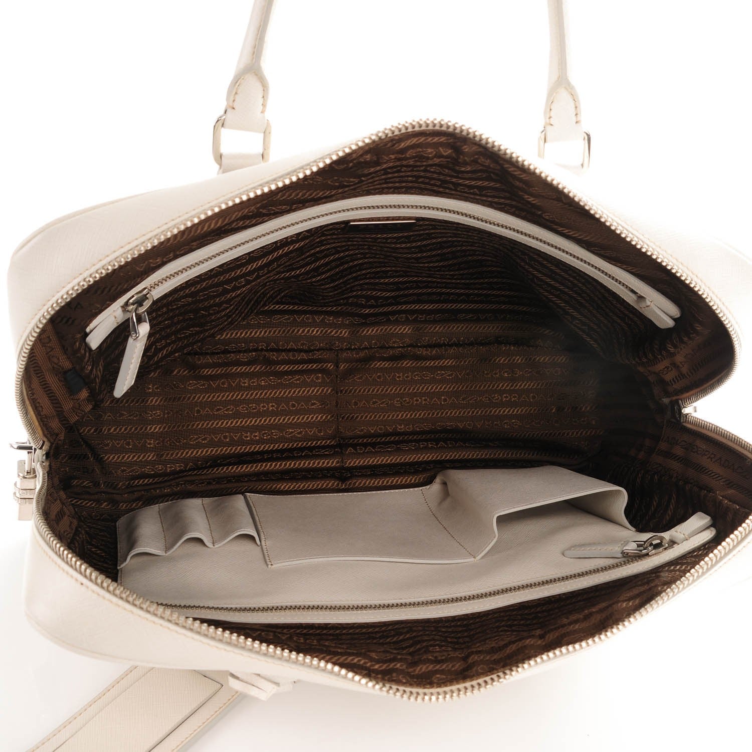 Prada Saffiano Briefcase Bianco 5 of 8