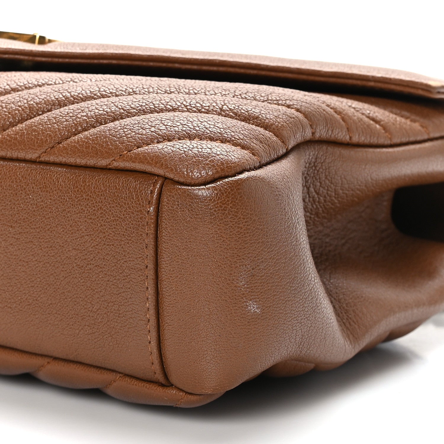 Saint Laurent Calfskin Matelasse Chevron Monogram Medium College Bag Brick 8 of 10