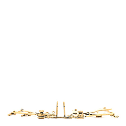 Christian Dior Metal Bird Drop Earrings Aged Gold 4 of 7