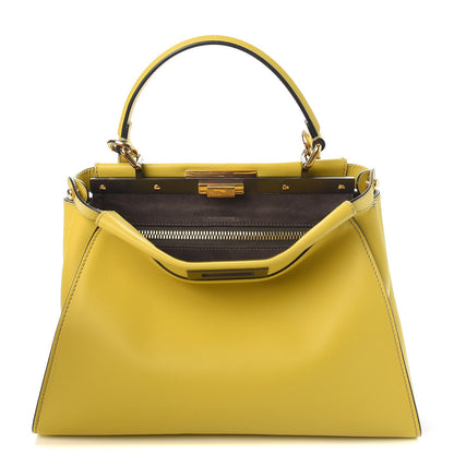 Fendi Vitello Seta Medium Peekaboo Iconic Satchel Cedro 1 of 10