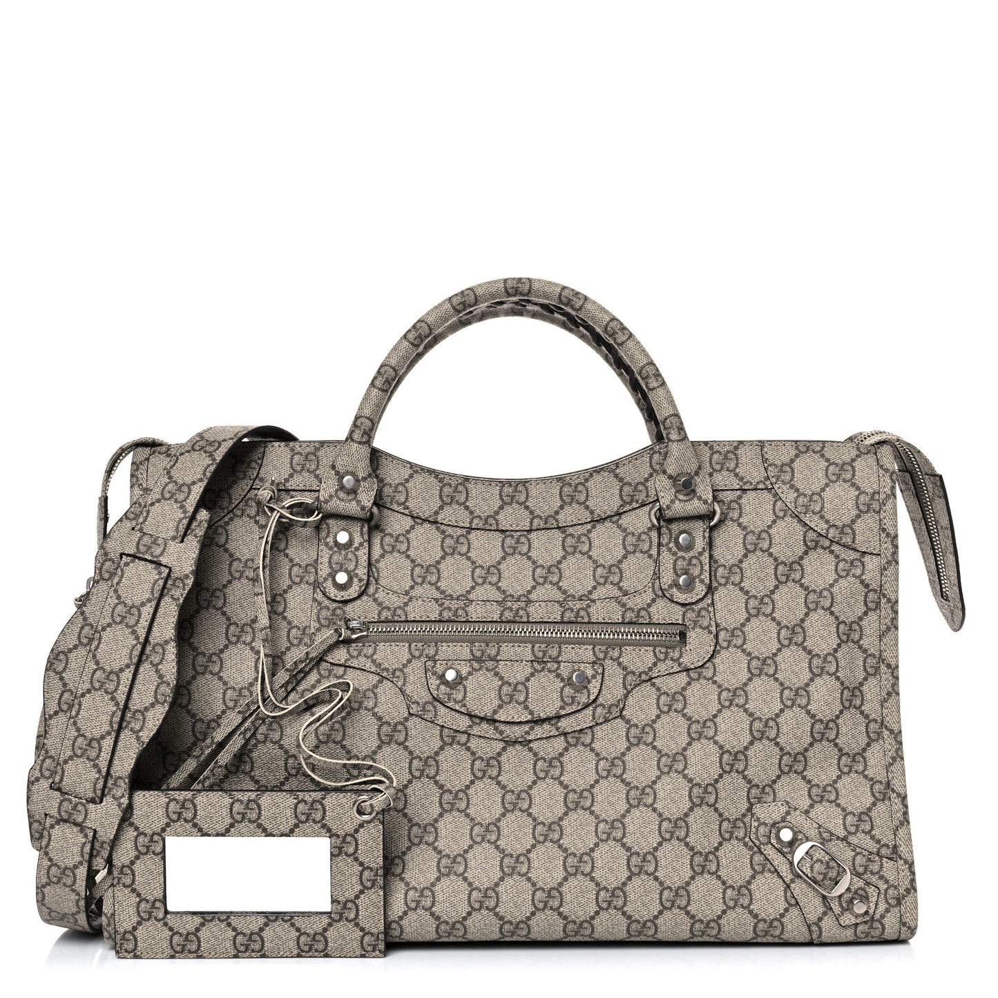 X GUCCI GG Supreme Monogram Neo Classic Silver Hardware City Beige Ebony