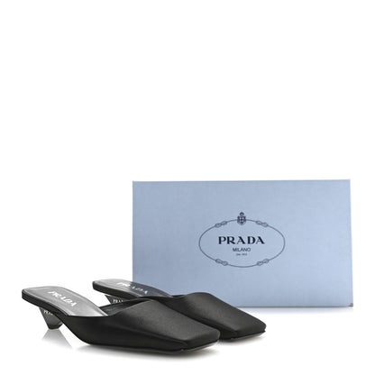 Prada Satin Modellerie Mules 37 Black 8 of 8
