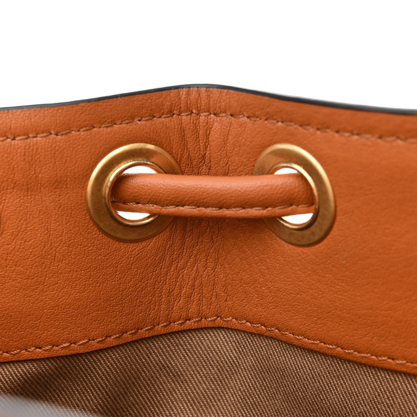 Visetos Berlin Mini Drawstring Bucket Bag Cognac