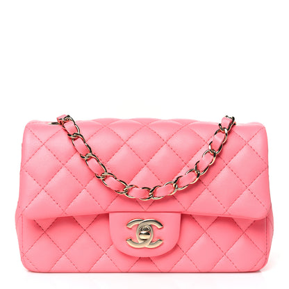 Chanel Lambskin Quilted Mini Rectangular Flap Pink 1 of 11