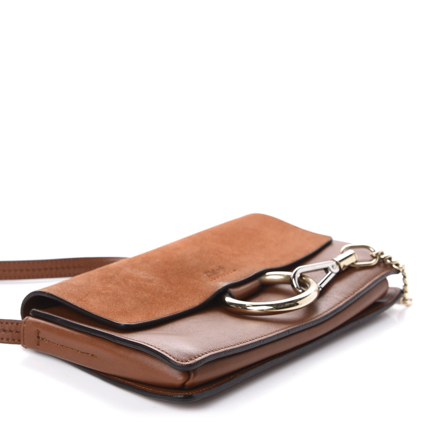 Chloe Suede Calfskin Small Faye Shoulder Bag Tobacco 4 of 11