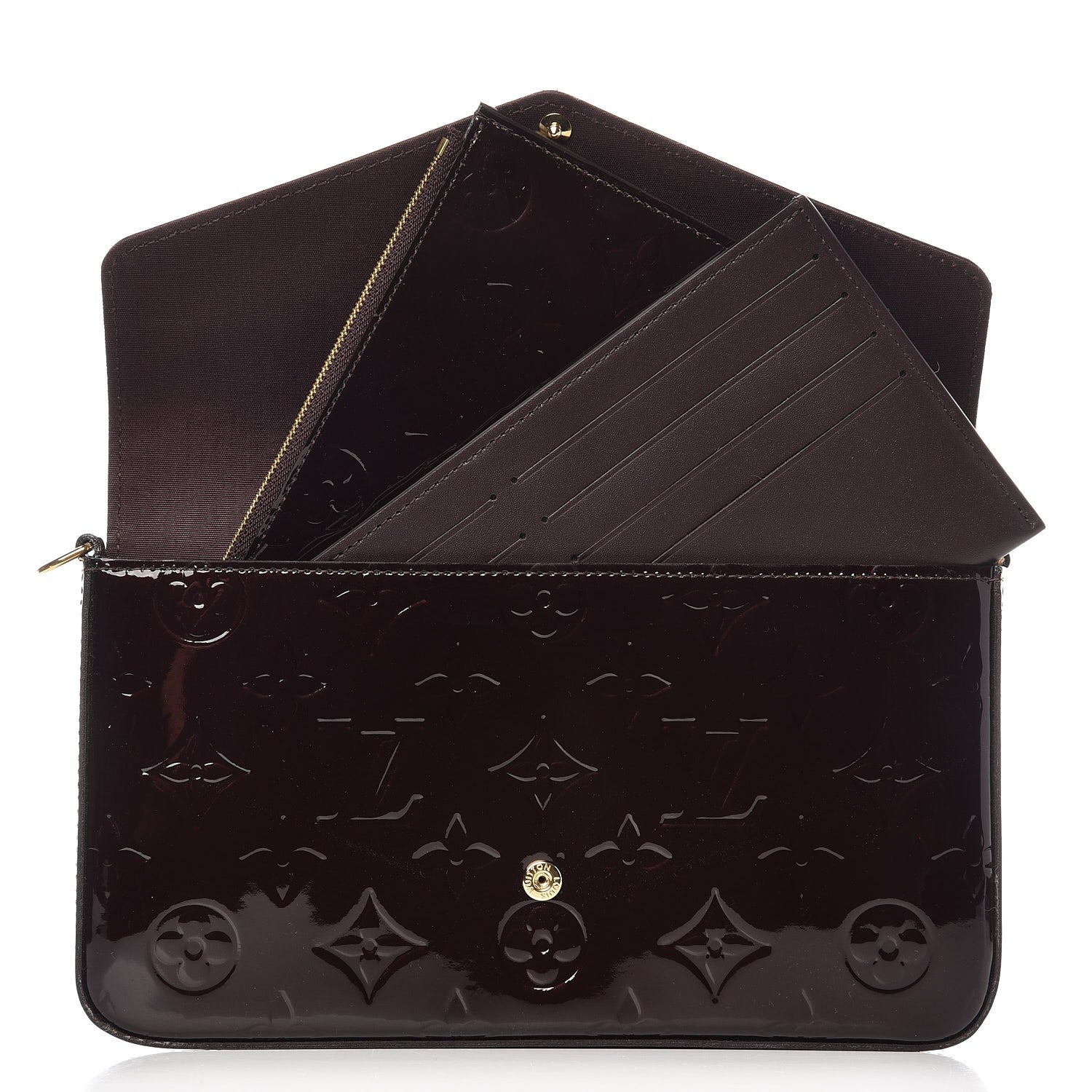 Louis Vuitton Vernis Pochette Felicie Chain Wallet Amarante 5 of 9