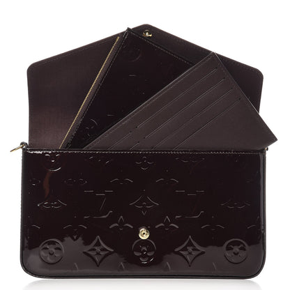 Louis Vuitton Vernis Pochette Felicie Chain Wallet Amarante 5 of 9
