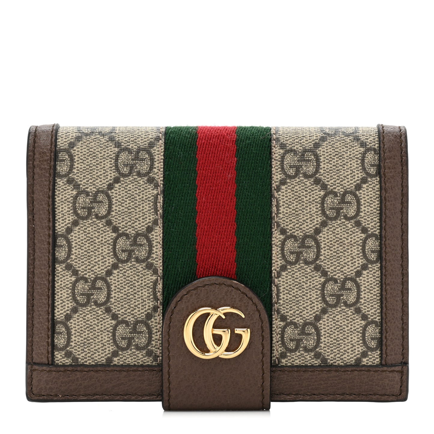 GG Supreme Monogram Web Ophidia Passport Case Beige New Acero
