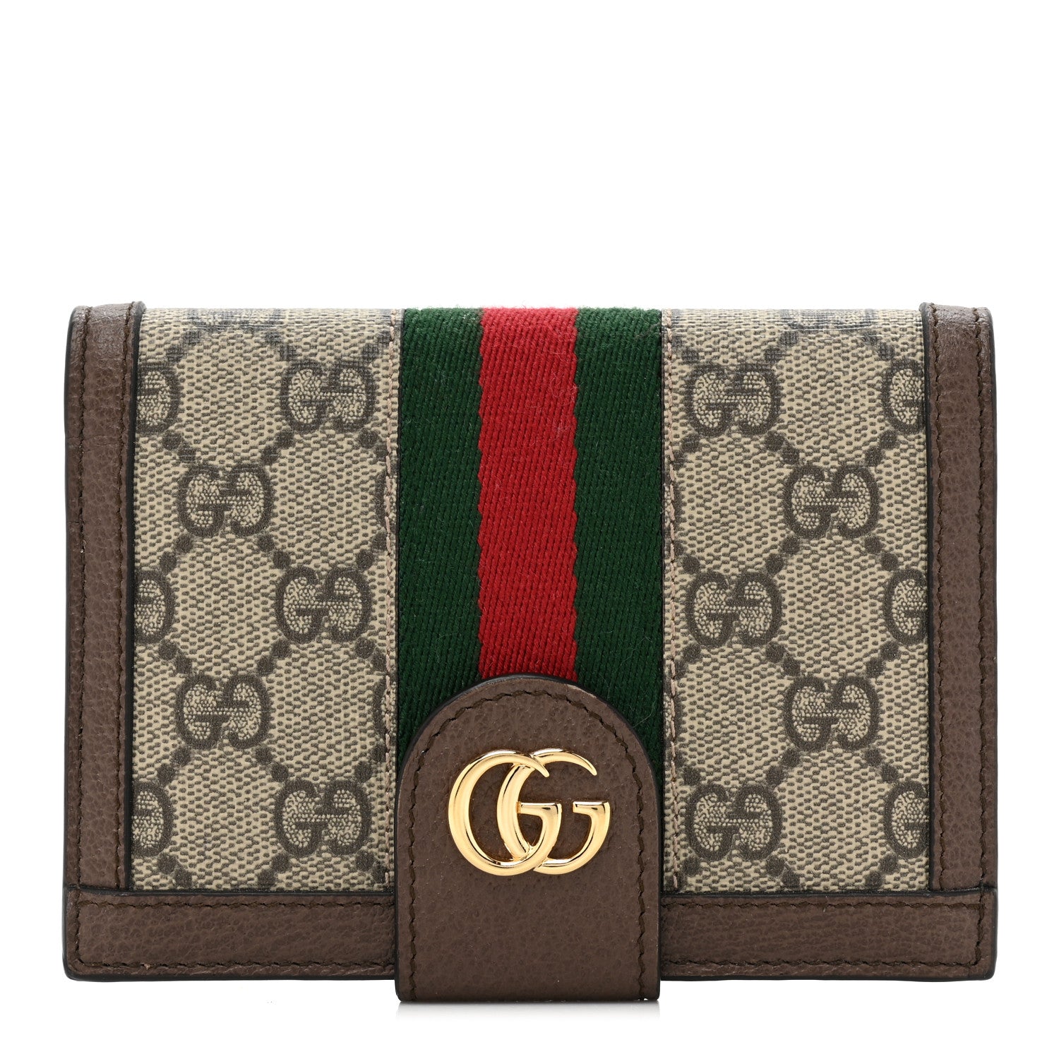 Gucci GG Supreme Monogram Web Ophidia Passport Case Beige New Acero 1 of 15