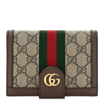 Gucci GG Supreme Monogram Web Ophidia Passport Case Beige New Acero 1 of 15