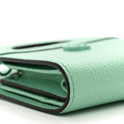 Gucci Dollar Calfskin Enamel Monochrome GG Marmont Top Handle Card Case Wallet Pepperlight Mint 7 of 9