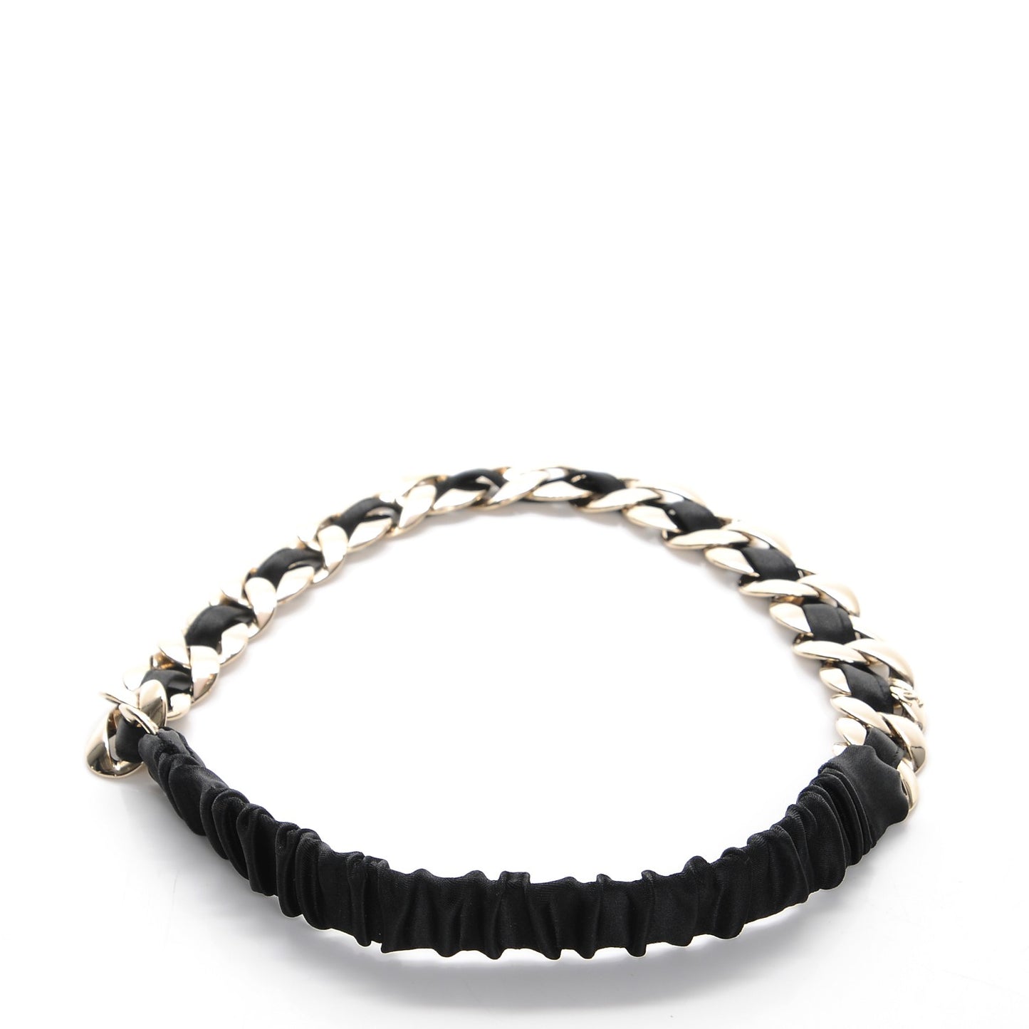 Satin Chain Headband Black Gold