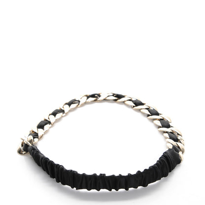 Chanel Satin Chain Headband Black Gold 3 of 5