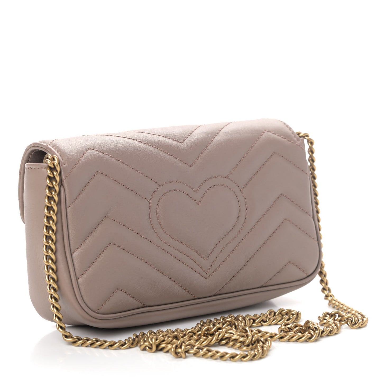 Calfskin Matelasse Super Mini GG Marmont Shoulder Bag Porcelain Rose