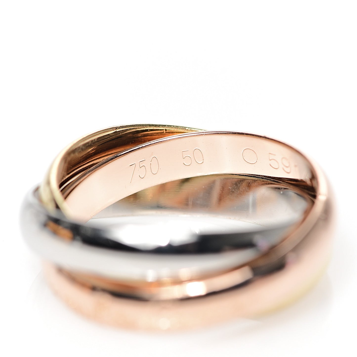18K Pink Yellow White Gold Classic Les Must De Trinity Ring 50 5.25