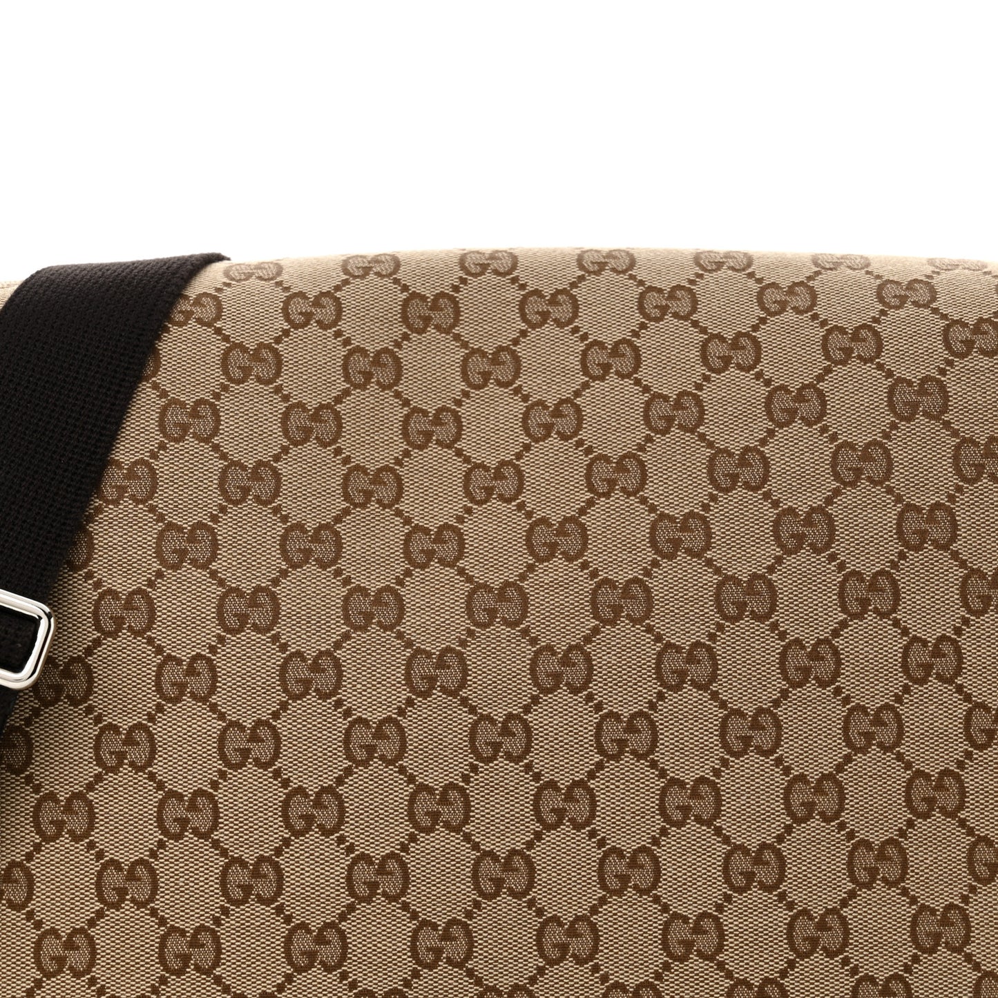 Monogram Large Flap Messenger Bag Beige Dark Brown