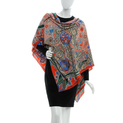Hermes Cashmere Silk L'Arbre Du Vent Shawl 140 2 of 4
