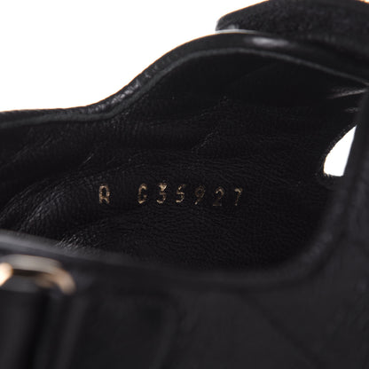 Chanel Grained Calfskin Velcro Dad Sandals 38.5 Black 10 of 11