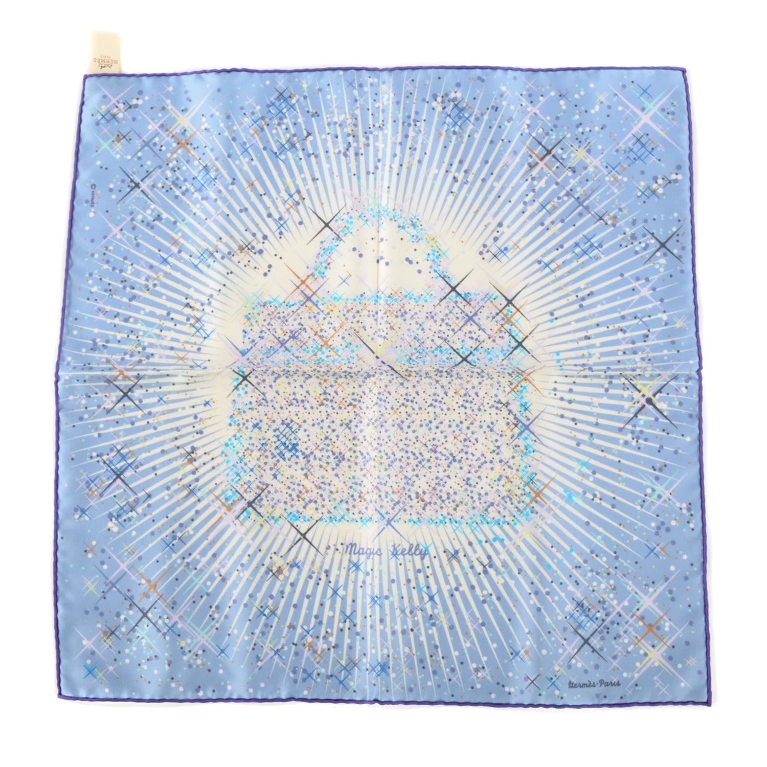 Hermes Silk Magic Kelly Scarf 90 Bleu Ceil Violet Craie 2 of 8