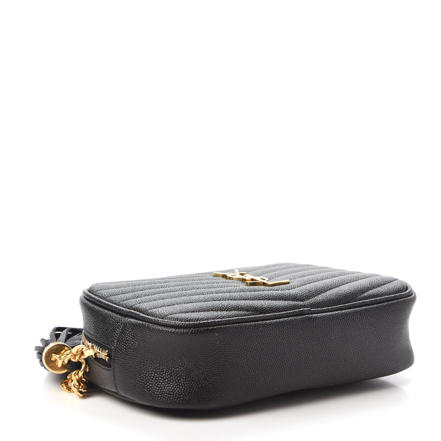 Saint Laurent Grain De Poudre Matelasse Monogram Mini Lou Camera Bag Black 4 of 9
