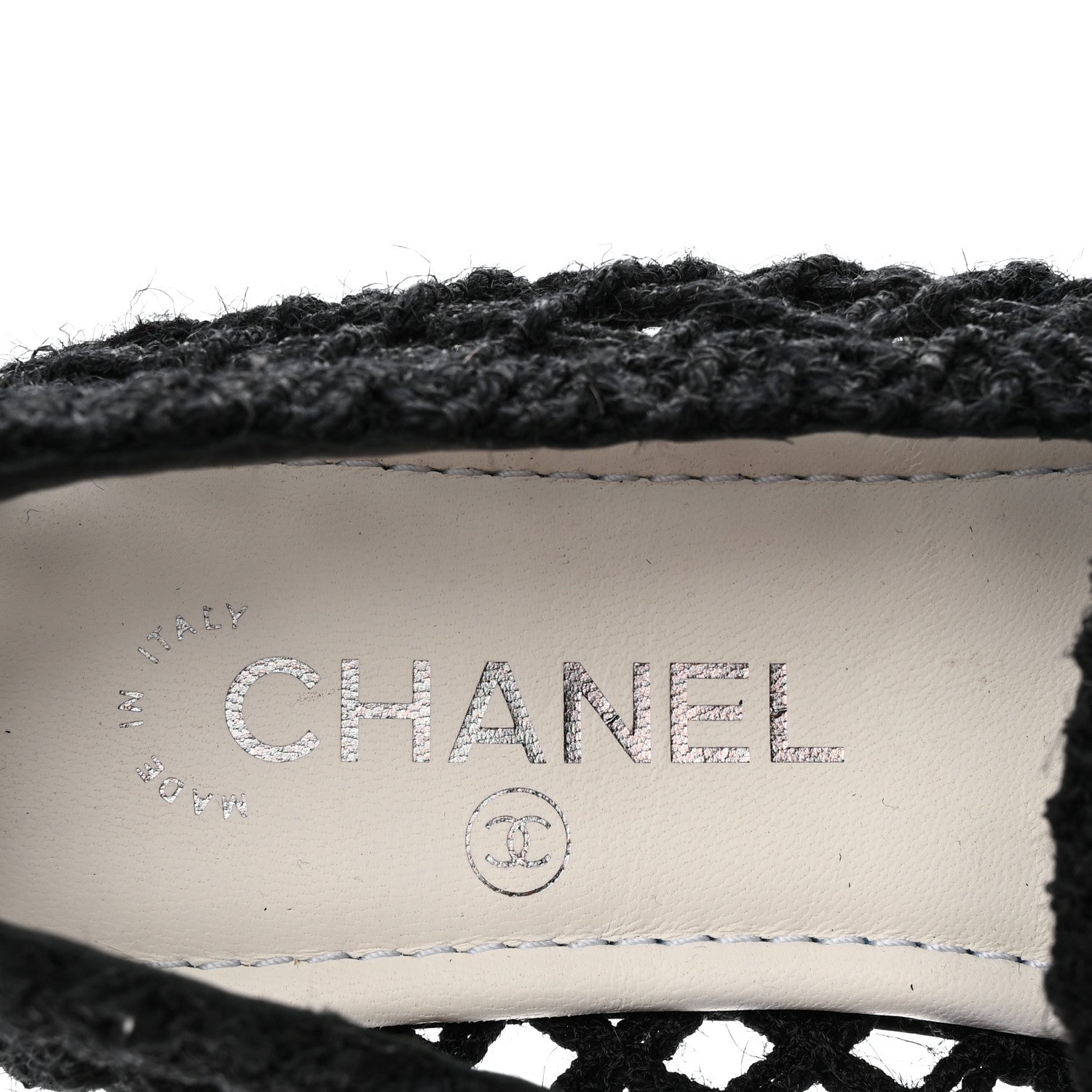 Chanel Cord Braided CC Mocassin Loafers 38.5 Black 7 of 12
