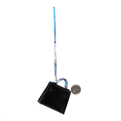 Hermes Tadelakt Mini Kelly Twilly Bag Charm Black 2 of 4