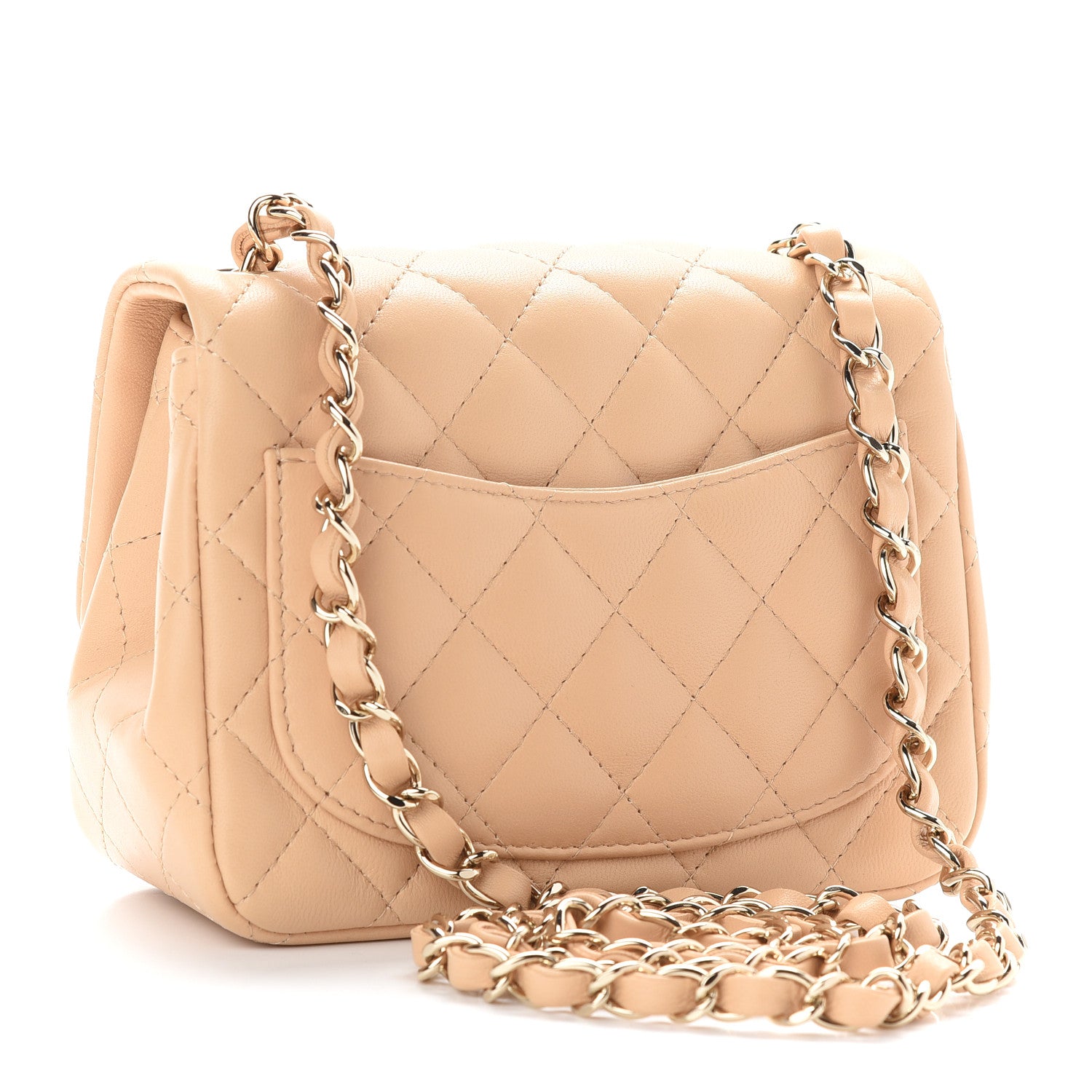 Chanel Lambskin Quilted Mini Square Flap Beige 2 of 8
