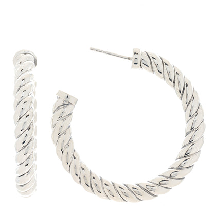 David Yurman Sterling Silver Small Sculpted Cable Hoop Earrings 1 of 3