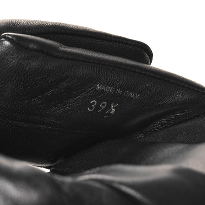 Prada Nappa Soft Metal Triangle Logo Padded Monolith 55mm Slingback Sandals 39.5 Black 6 of 8