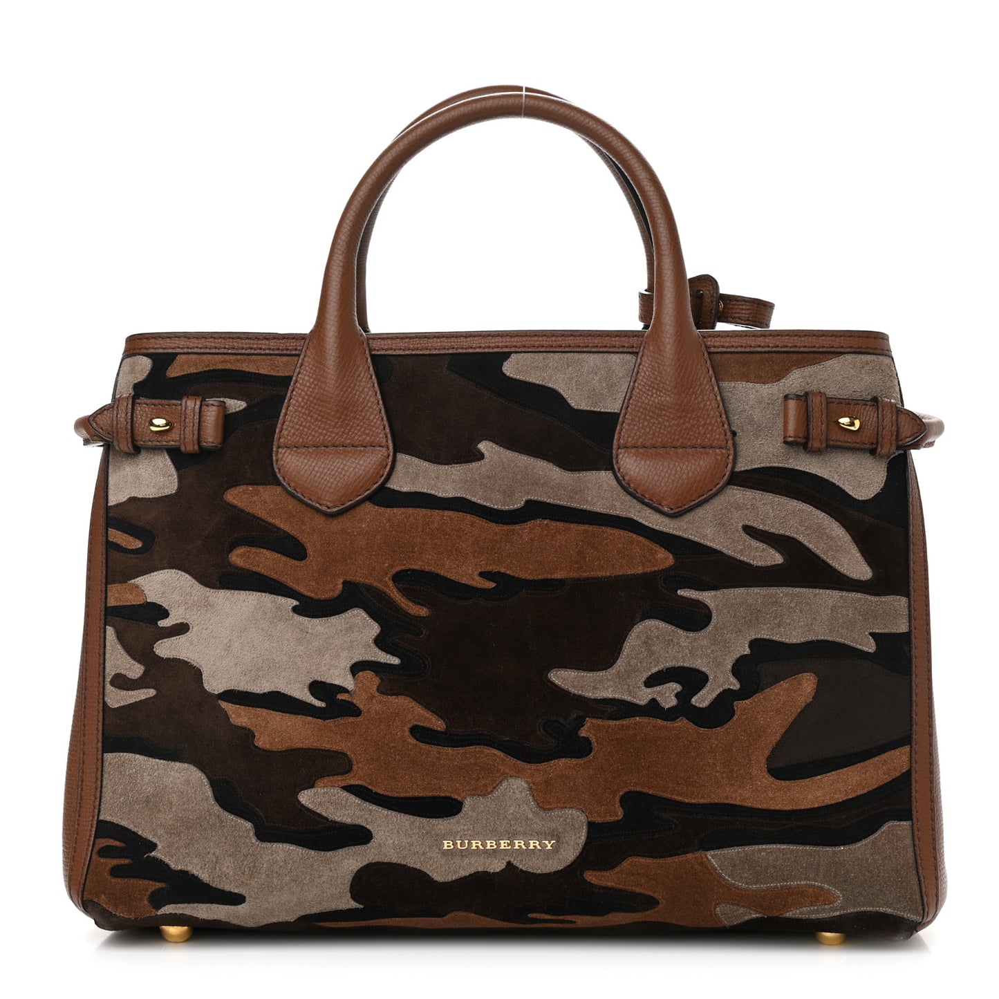Suede House Check Camoflauge Medium Banner Tote Tan