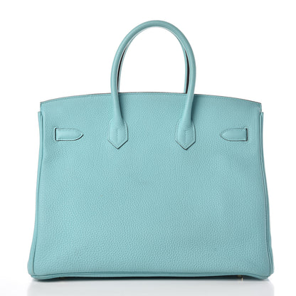 Hermes Togo Birkin 35 Bleu Atoll 27 of 48