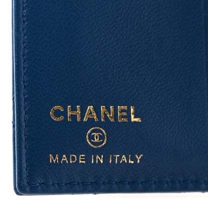Chanel Lambskin Quilted Card Holder Wallet Blue 6 of 9
