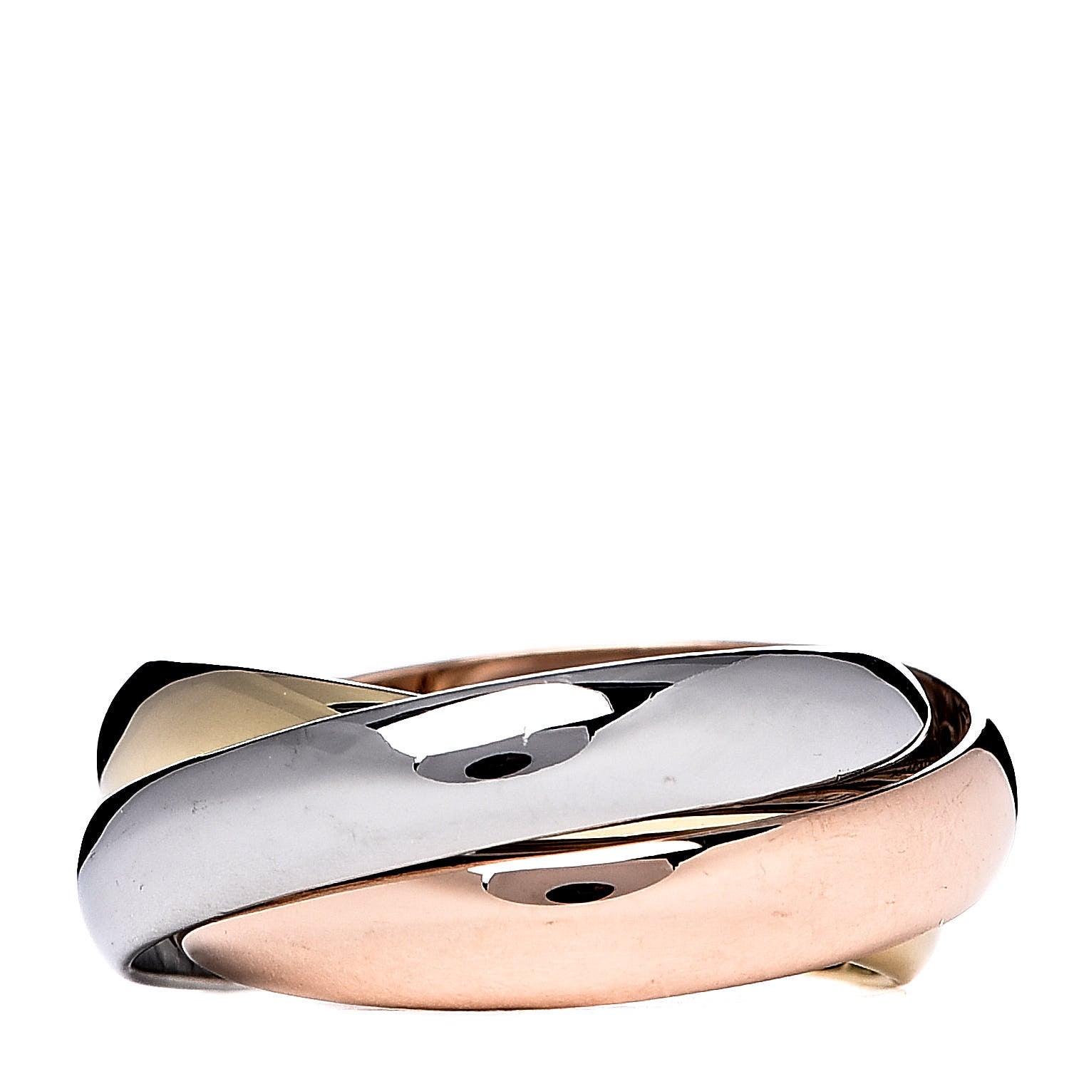 Cartier 18K Pink Yellow White Gold Classic Trinity Ring 47 4 3 of 5