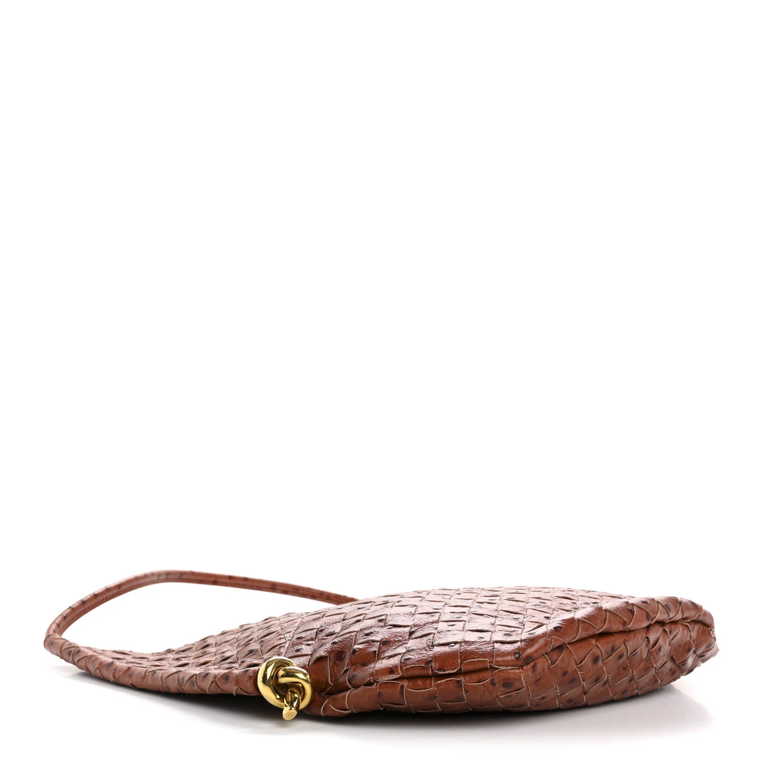 Bottega Veneta Nappa Ostrich Embossed Intrecciato Medium Solstice Hobo Burnt Orange Muse Brown 5 of 11