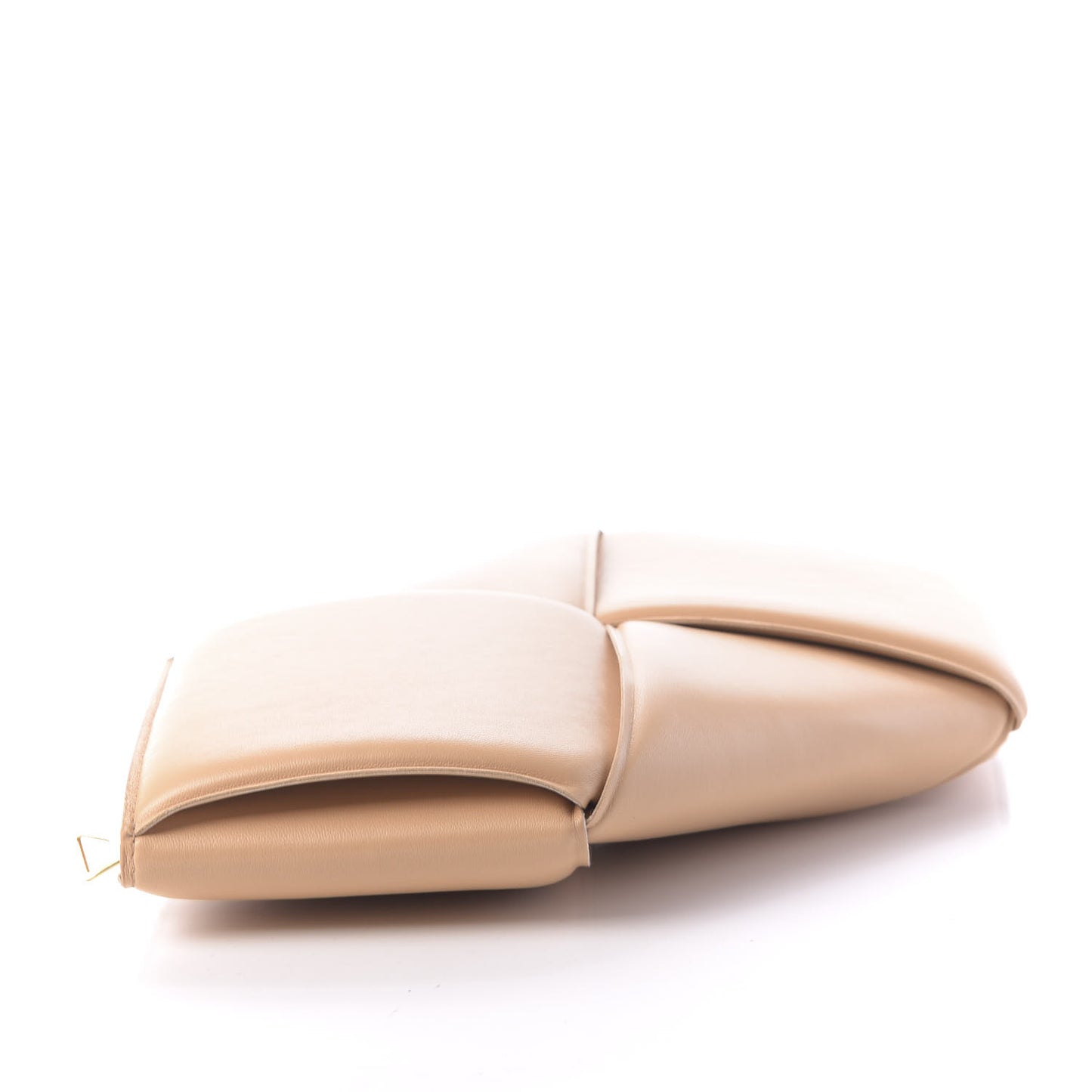 Nappa Maxi Intrecciato Pouch Clutch Almond