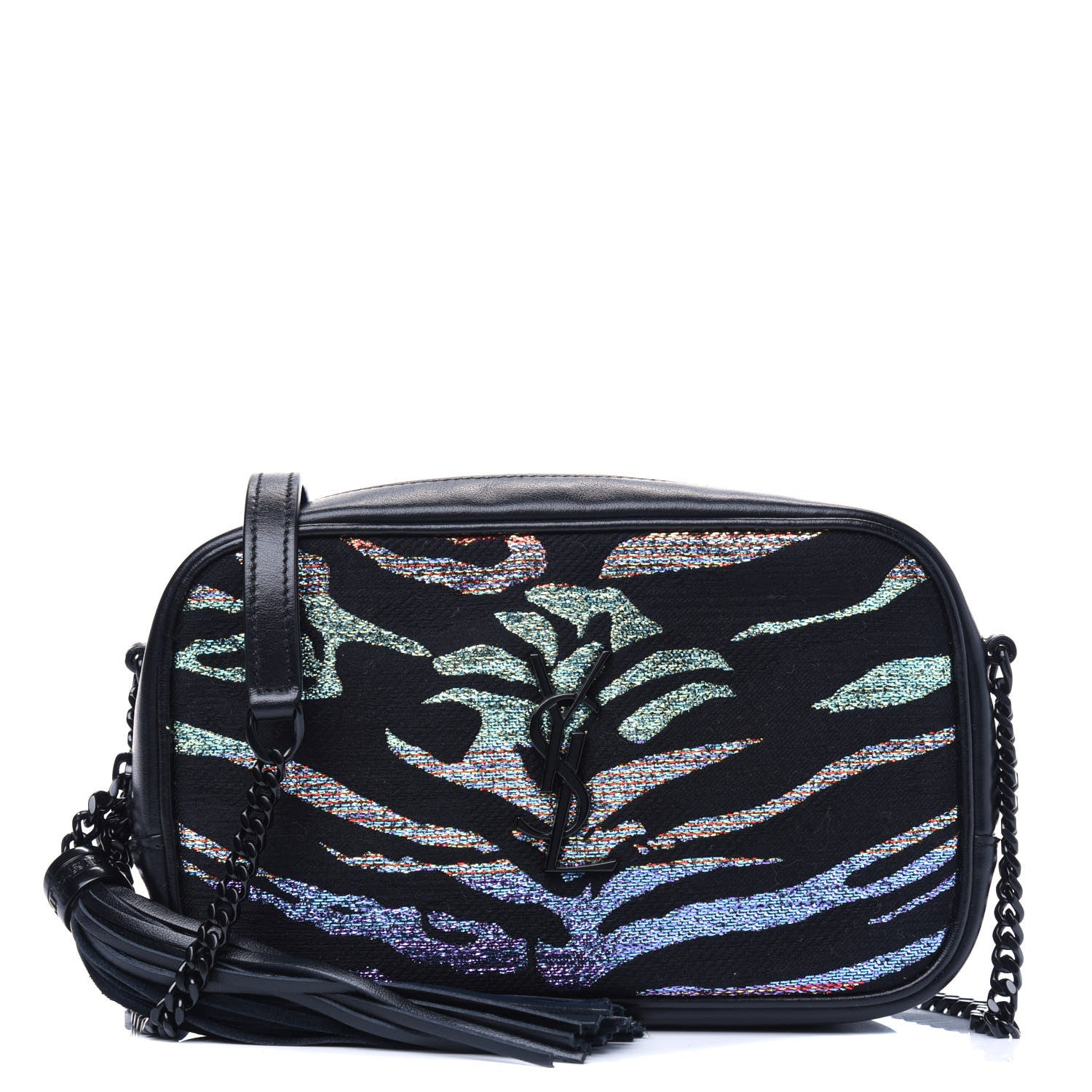 Saint Laurent Canvas Calfskin Metallic Tiger Print Monogram Lou Camera Bag Multicolor 1 of 5