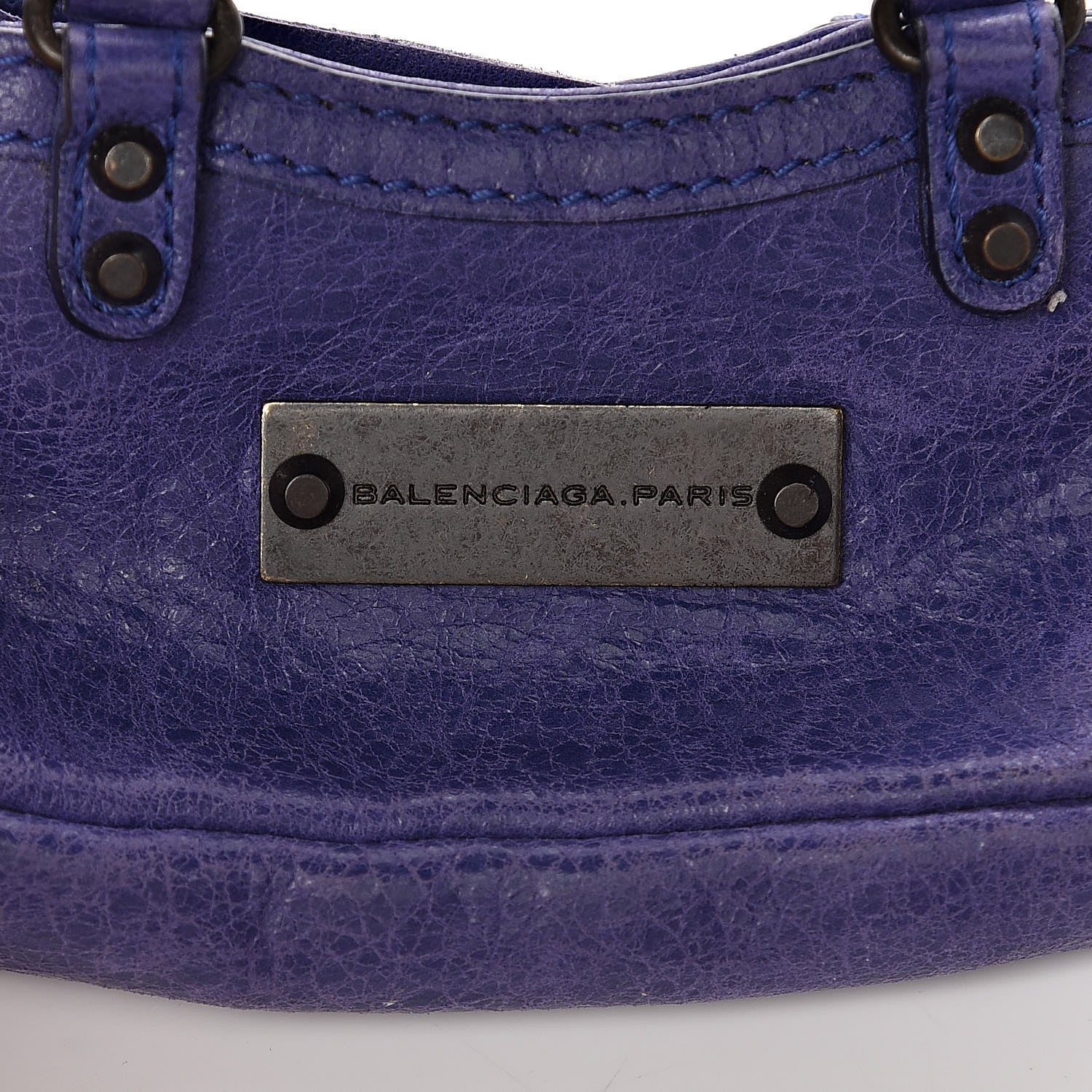 Balenciaga Agneau Classic Hardware Mini First Bag Charm Bleu Lavande 4 of 4