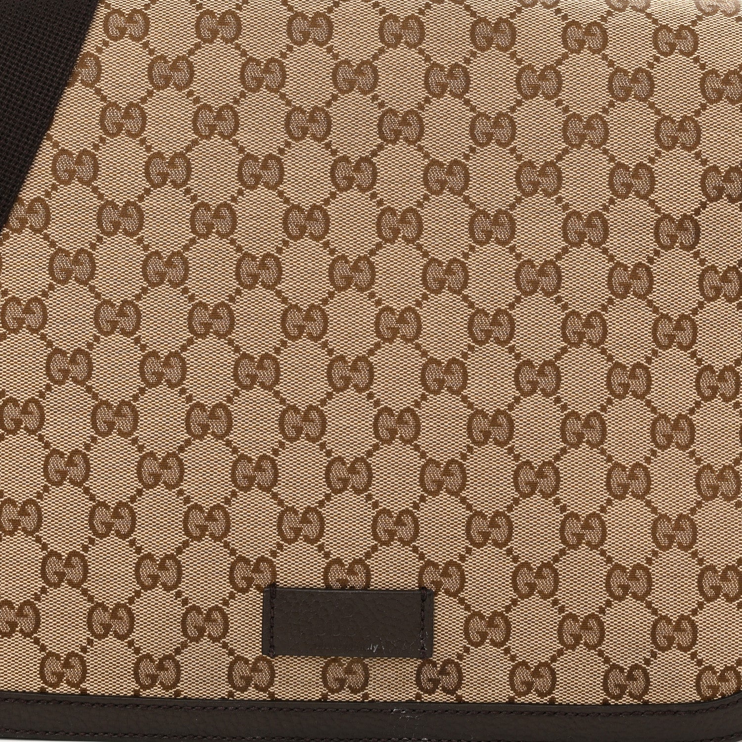Gucci Monogram Large Flap Messenger Bag Beige Dark Brown 8 of 13