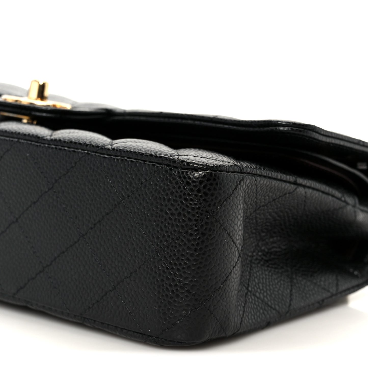 Caviar Quilted Medium Double Flap Black