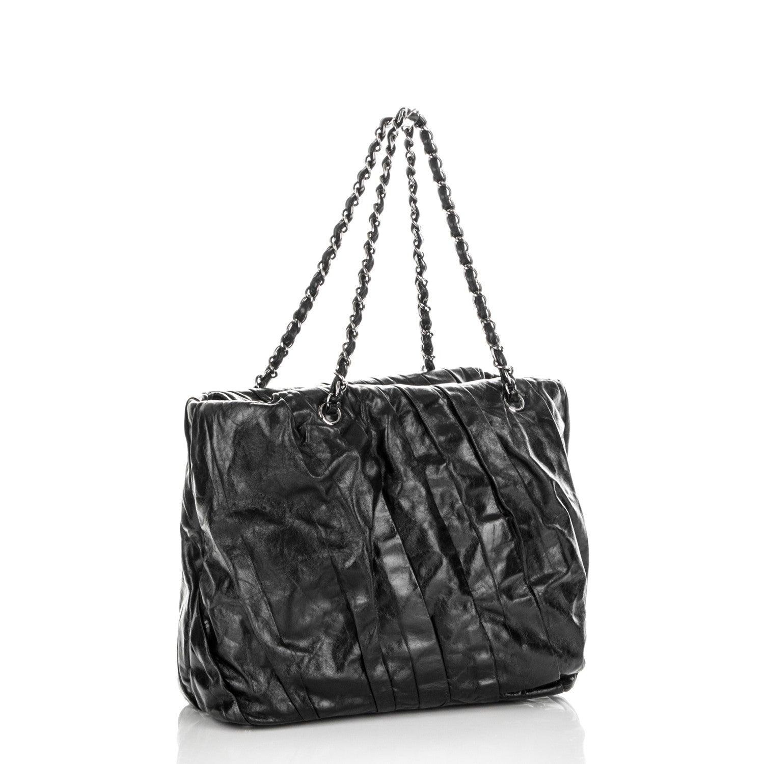 Chanel Glazed Calfskin Large Twisted Tote Black 2 of 10